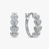 Argos Revere Sterling Silver Pave Heart Huggies Hoop Earrings- Buy online at McGrocer
