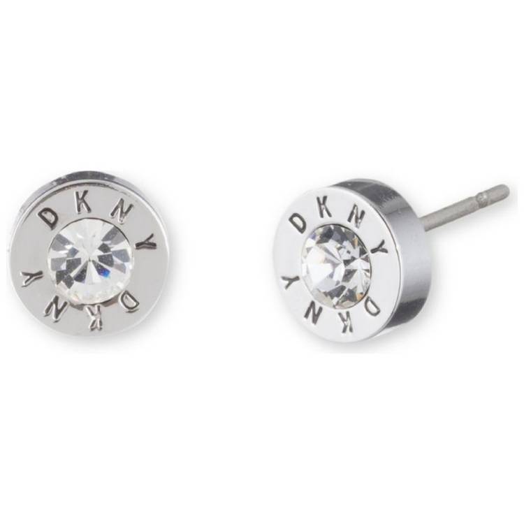 DKNY silver-tone crystal stud earrings 8.12mm - British product