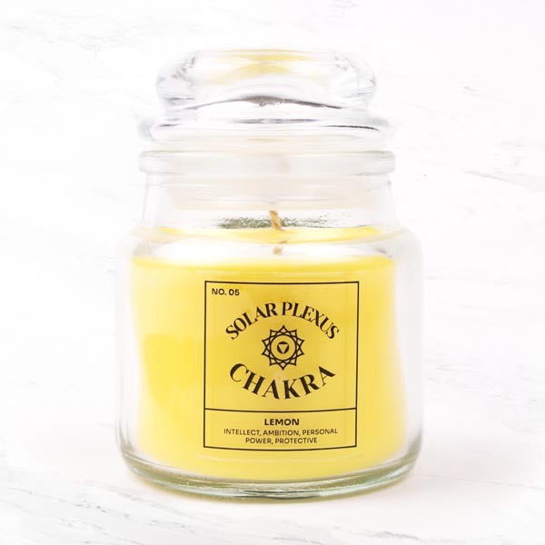 Myga Seven Chakra Candles Solar Plexus 250g, imported from the UK
