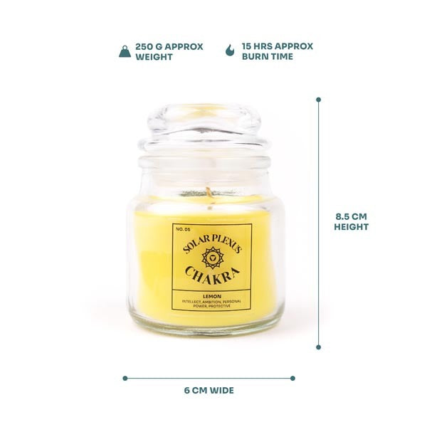 Myga Seven Chakra Candles Solar Plexus 250g, imported from the UK
