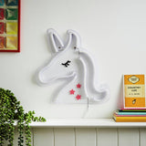 Glow unicorn wall light white and pink (British brand)