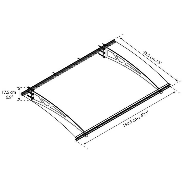 Palram Canopia Altair door canopy 1500mm - British product