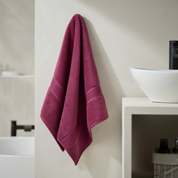Habitat Supersoft hand towel plum 90x50cm, UK version