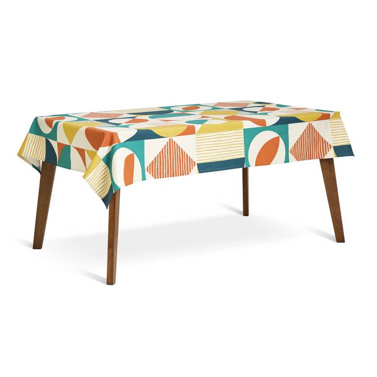 Habitat Geo wipe clean tablecloth multicoloured, imported from the UK