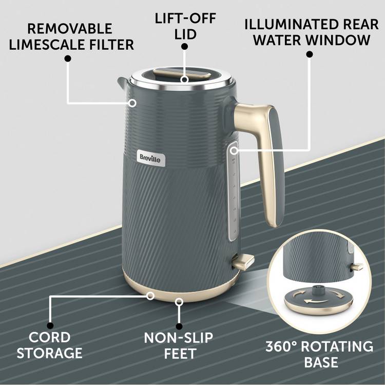 Breville Obliq Kettle grey 1.7 litre, UK version