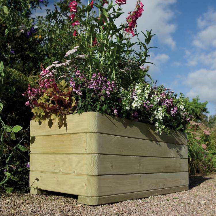 Rowlinson Marberry rectangular planter 135L, imported from the UK