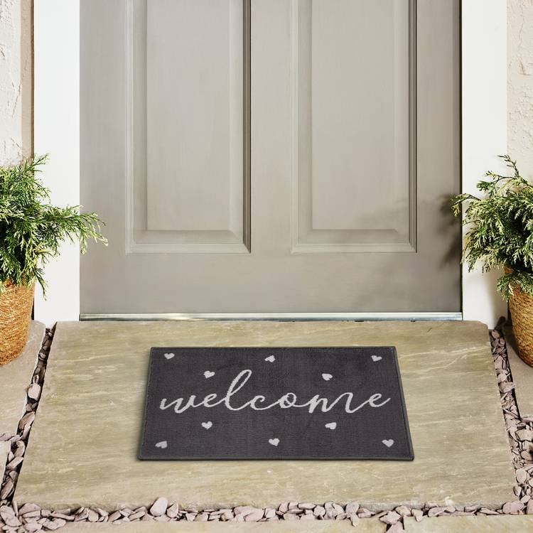 Argos Home ditsy heart doormat 57x40cm, imported from the UK