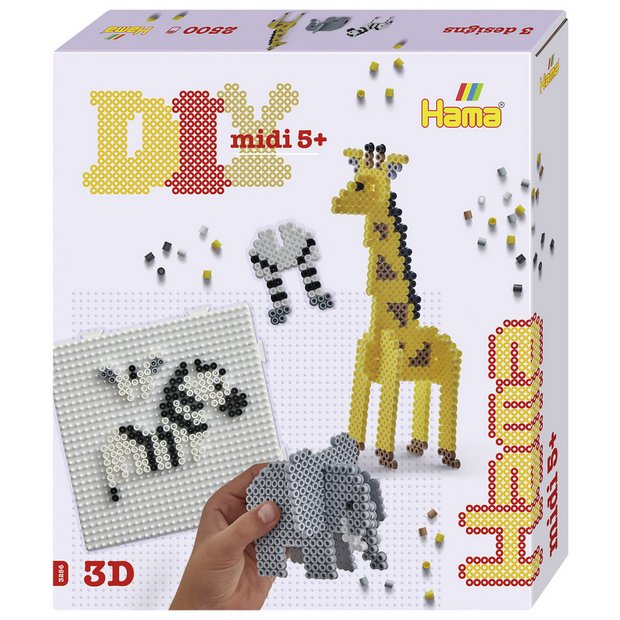 Hama 3D Safari Beads Gift Box with 2500 beads - British product