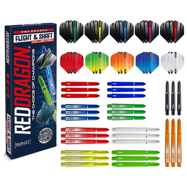 Red Dragon 20pc flight and shaft collection, UK version