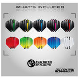 Red Dragon 20pc flight and shaft collection, UK version