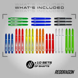 Red Dragon 20pc flight and shaft collection, UK version