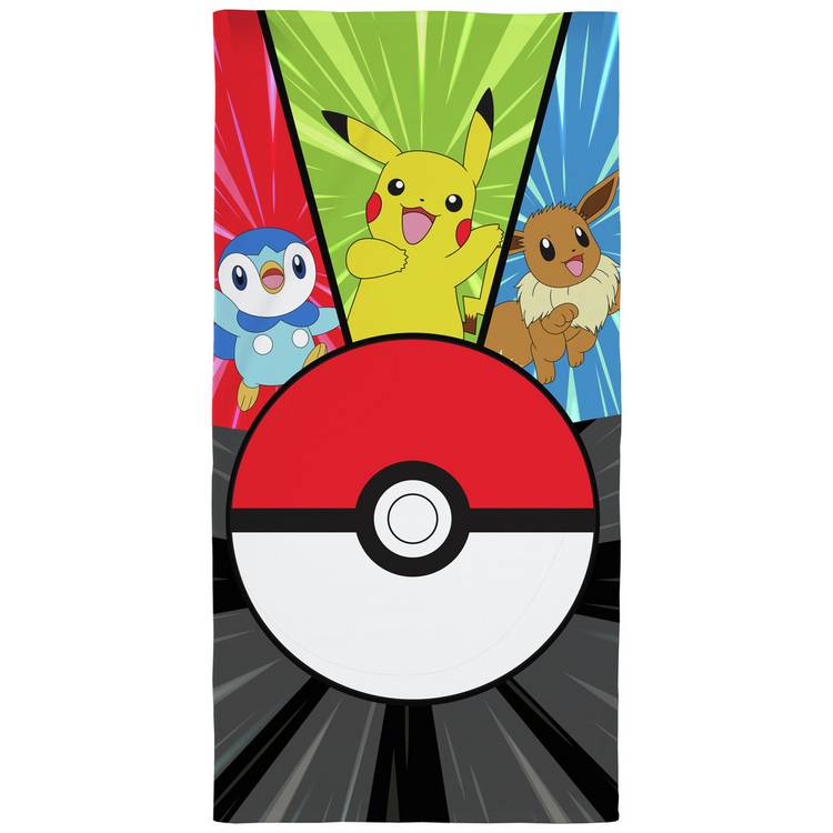 Pokémon action beach towel multicoloured (British brand)