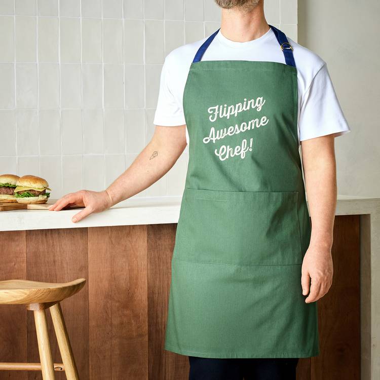 Home Flipping Awesome green chef apron, imported from the UK