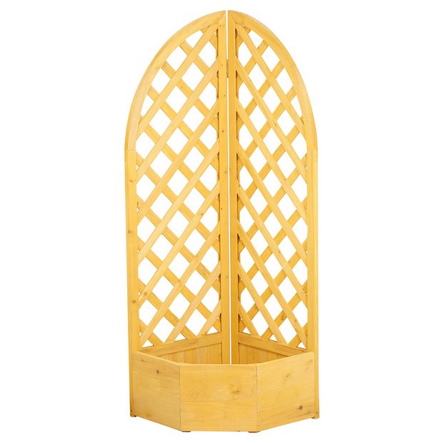 Mcgregor corner wooden garden planter with lattice, British brand