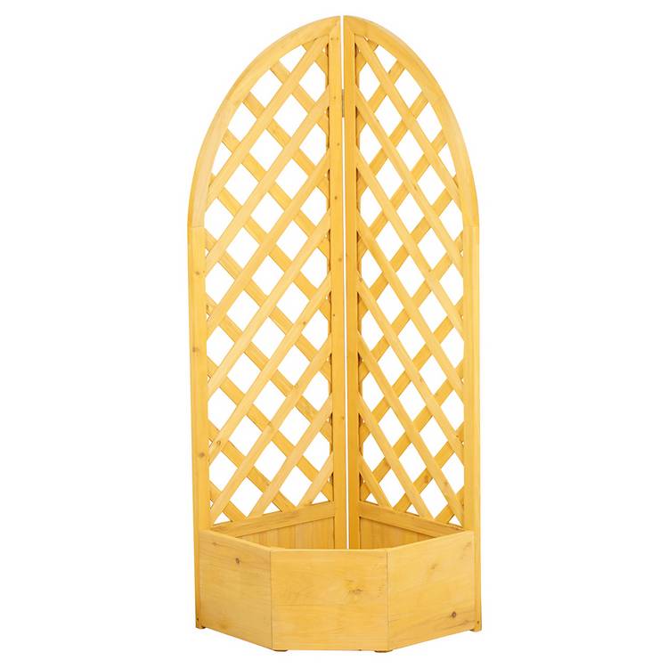 Mcgregor corner wooden garden planter with lattice, British brand