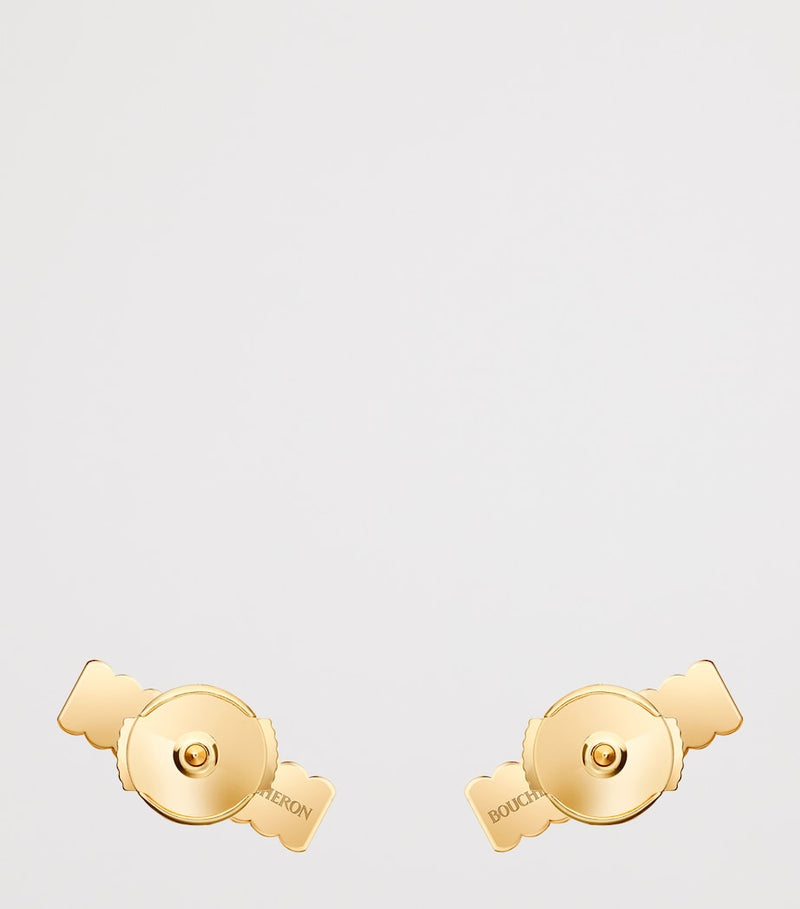 Boucheron Quatre Grosgrain stud earrings 18kt yellow gold - British product