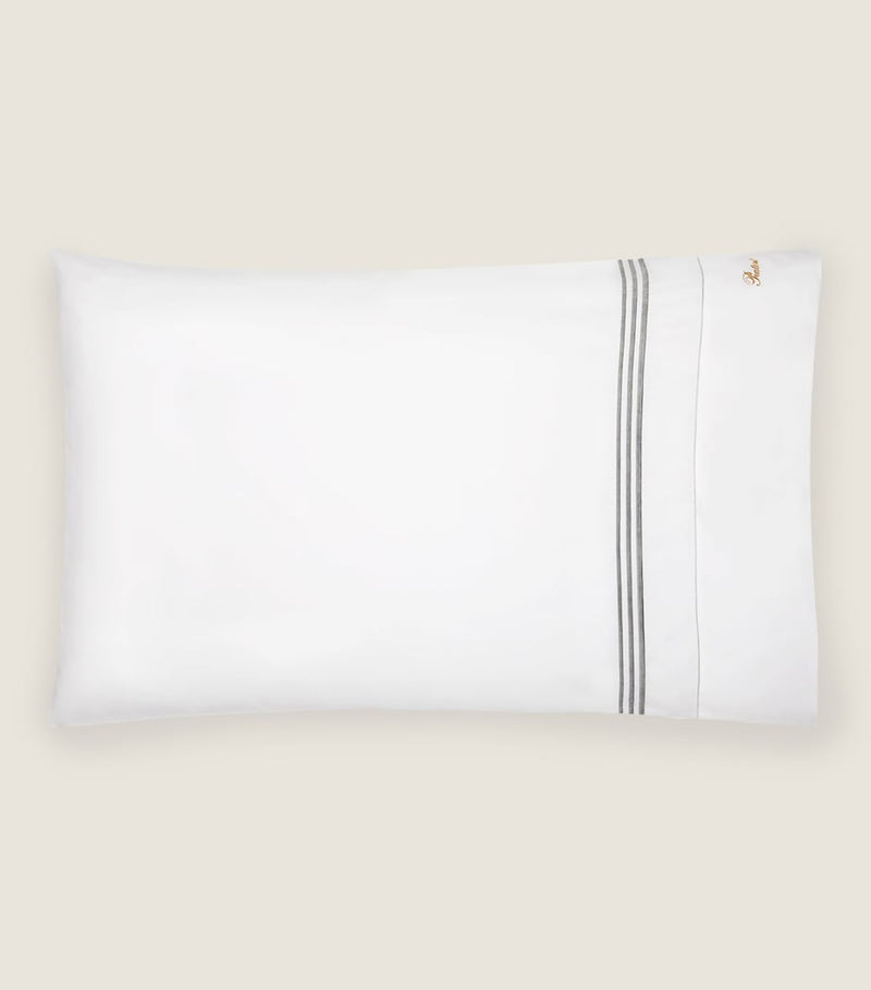 Pratesi Tre Righe bolster pillowcase 100% Egyptian cotton 13x41cm, UK version