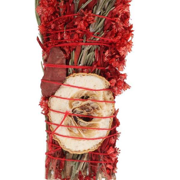 Something Different Rosemary Smudge Stick Wand Red Jasper 6in (British brand)