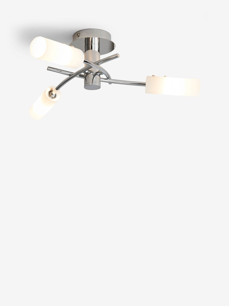 Chrome Seville flush fitting ceiling light 52cm, imported from the UK