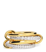 Harrods Spinelli Kilcollin Mixed Gold and Diamond Halley Ring (Size 6.5)- Buy online at McGrocer