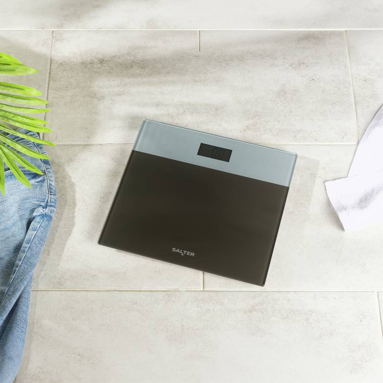 Salter glass bathroom scale silver (British brand)
