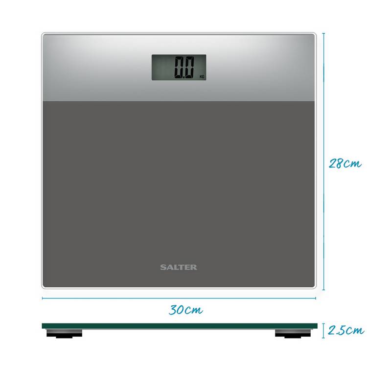Salter glass bathroom scale silver (British brand)
