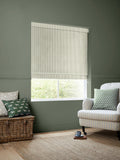 Emily Bond roman blinds sage green Oscar stripe, imported from the UK