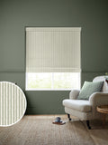Emily Bond roman blinds sage green Oscar stripe, imported from the UK