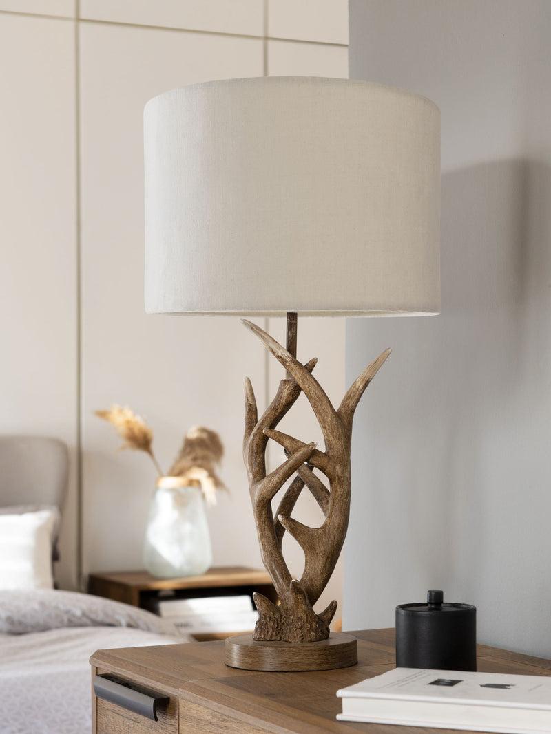 Antler Table Lamp hand-painted 59cm, imported from the UK