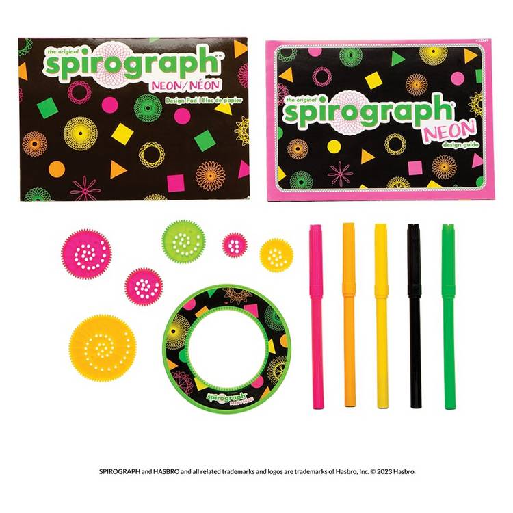 Spirograph neon art set, imported from the UK