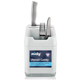 Minky white plastic utensil caddy with knife slots - British product