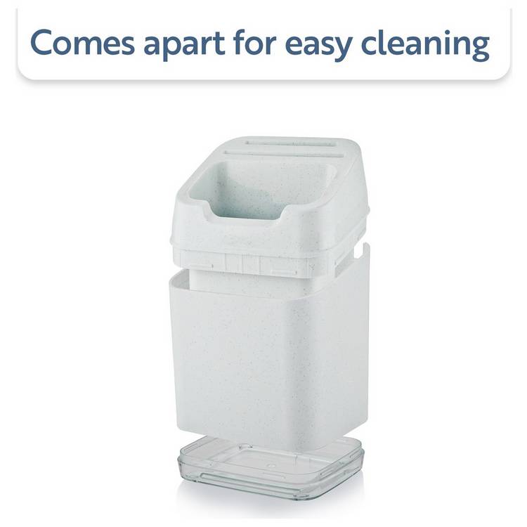 Minky white plastic utensil caddy with knife slots - British product