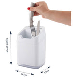 Minky white plastic utensil caddy with knife slots - British product