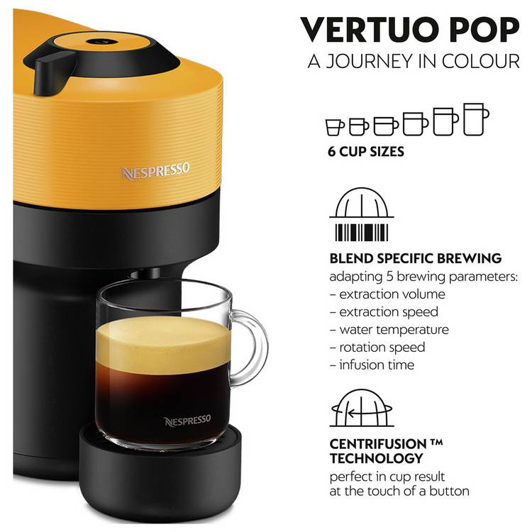 Nespresso Vertuo Pop De'Longhi pod coffee machine yellow - British product