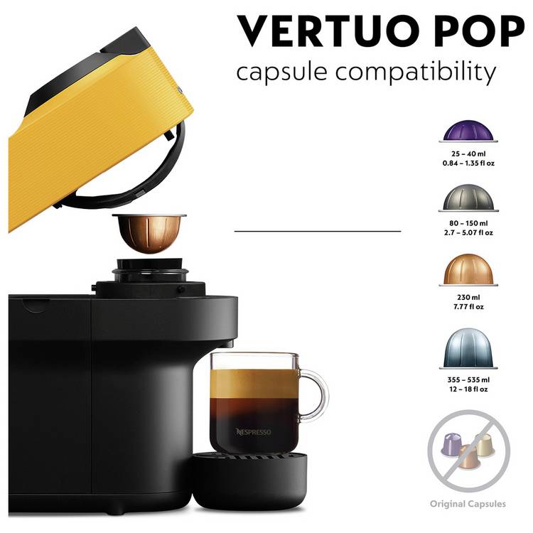 Nespresso Vertuo Pop De'Longhi pod coffee machine yellow - British product
