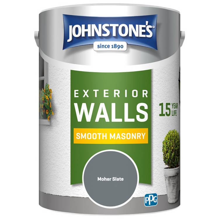 Johnstone's smooth masonry paint Moher Slate 5L (British brand)