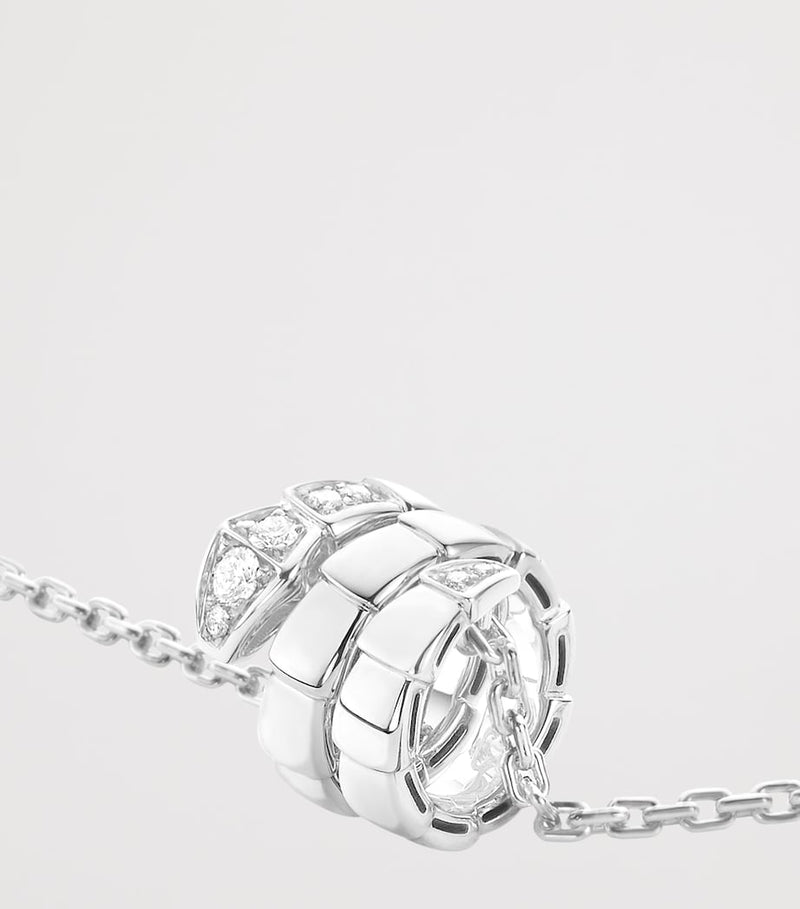 Bvlgari white gold diamond Serpenti Viper pendant necklace - British product