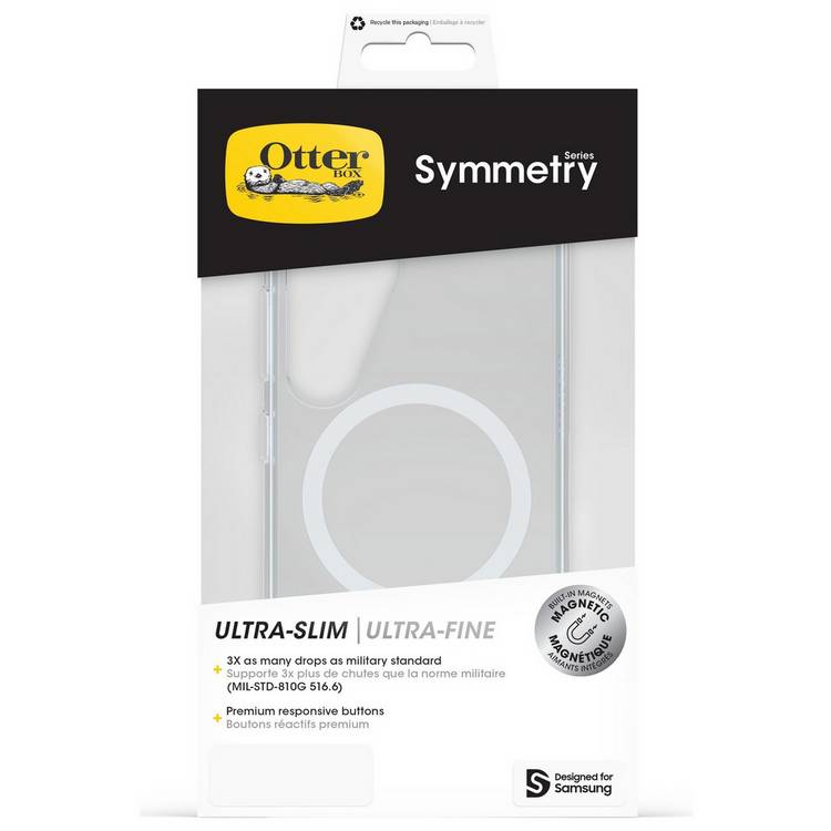 OtterBox Symmetry magnetic clear case for Samsung Galaxy S25 (British brand)