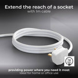 Masterplug 4 socket extension lead 1m, UK version
