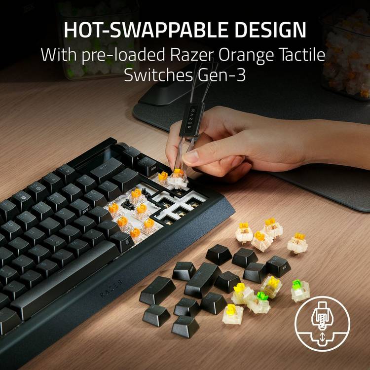Razer BlackWidow V4 Pro gaming keyboard 75% wireless (British brand)
