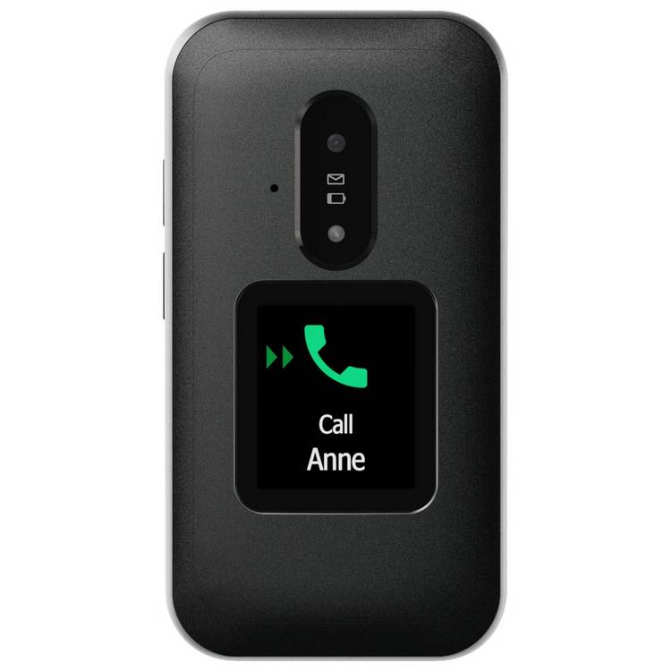 Doro Leva E30 4G clamshell phone black and white, imported from the UK