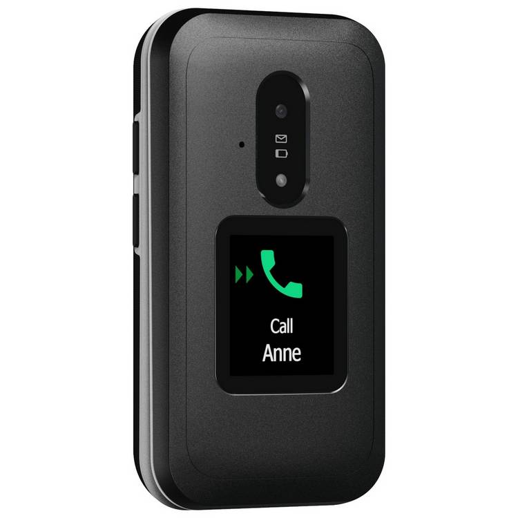 Doro Leva E30 4G clamshell phone black and white, imported from the UK