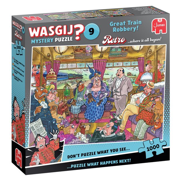 Wasgij puzzle Retro Mystery 9 Great Train Robbery 1000 pieces, imported from the UK