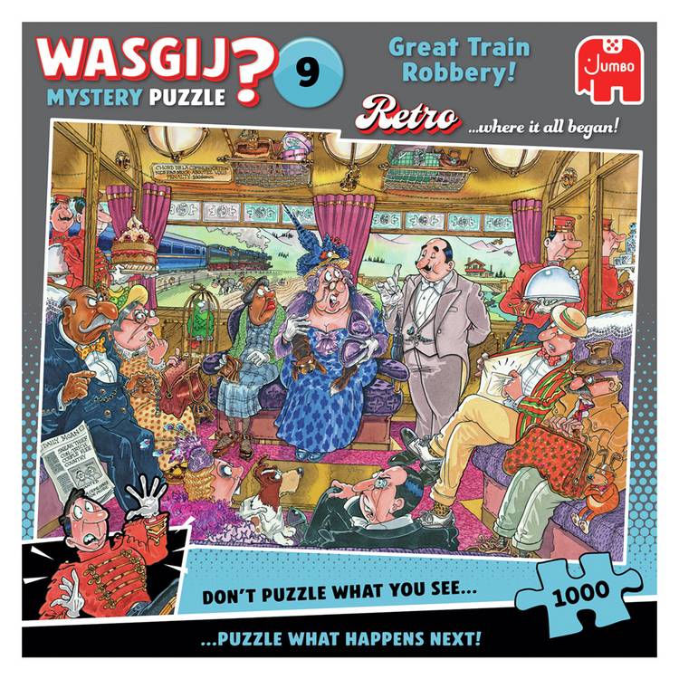 Wasgij puzzle Retro Mystery 9 Great Train Robbery 1000 pieces, imported from the UK