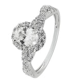Revere 9ct white gold cubic zirconia engagement ring, imported from the UK