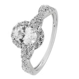 Revere 9ct white gold cubic zirconia engagement ring, imported from the UK