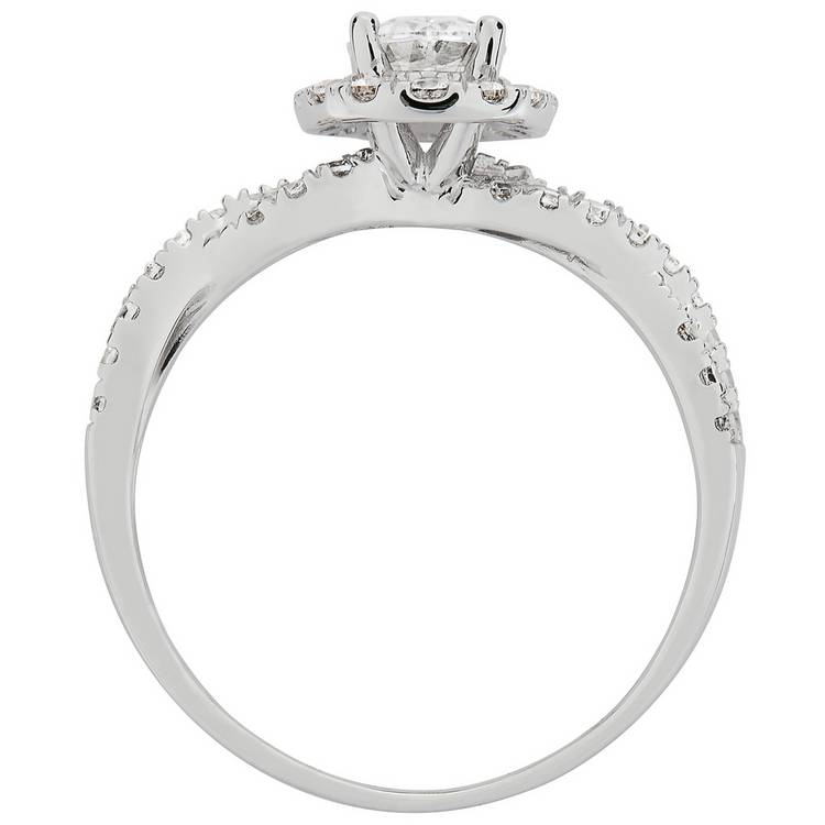 Revere 9ct white gold cubic zirconia engagement ring, imported from the UK