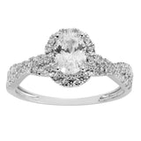 Revere 9ct white gold cubic zirconia engagement ring, imported from the UK