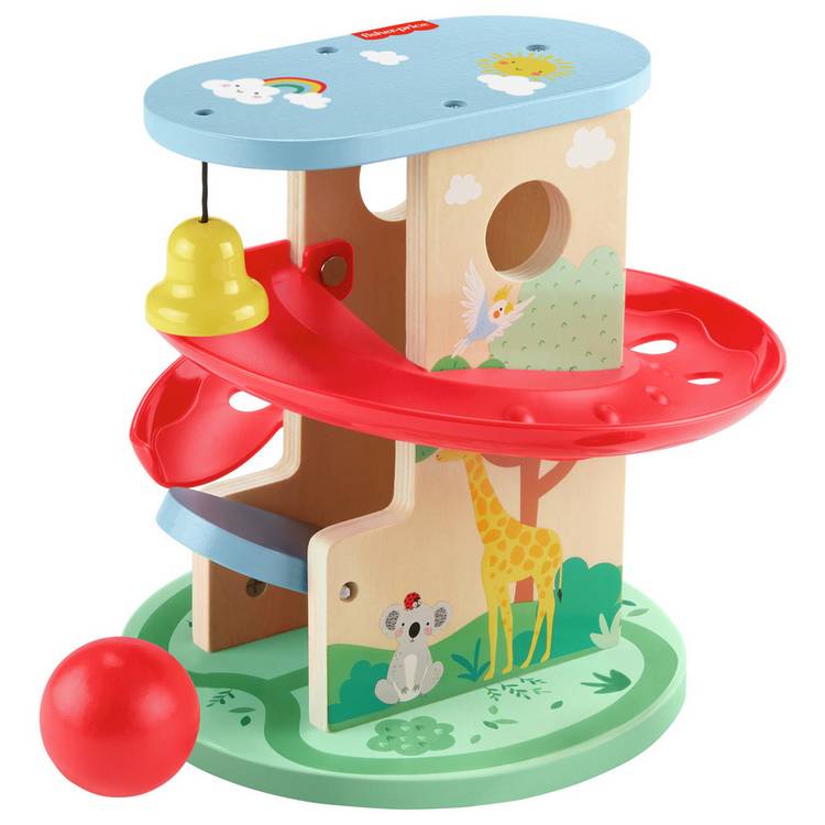 Fisher-Price Wooden Treehouse Ball Run baby toy - (British brand)