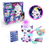 Airbrush unicorn plush toy with light-up horn, imported from the UK